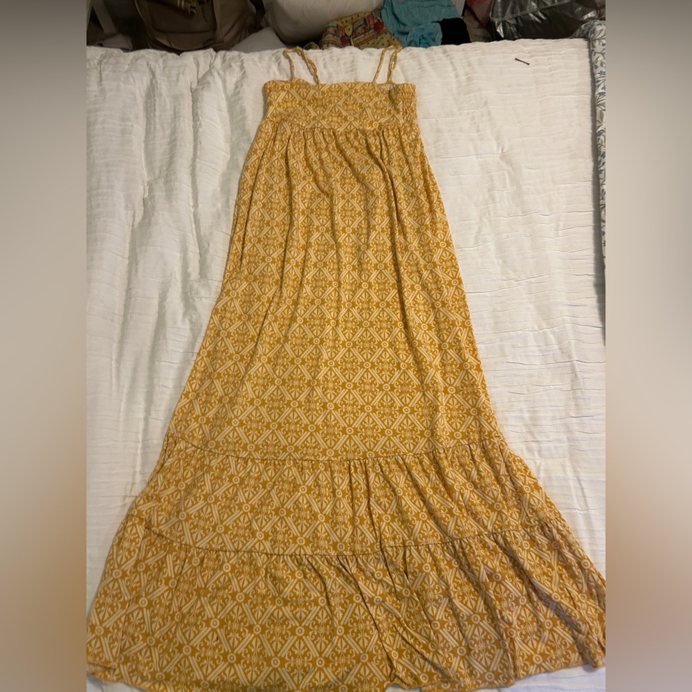 Mossimo Supply Co. Mustard Patterned Dress